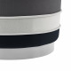 Velvet Multi Black Striped Colors Round Footstool Ottoman